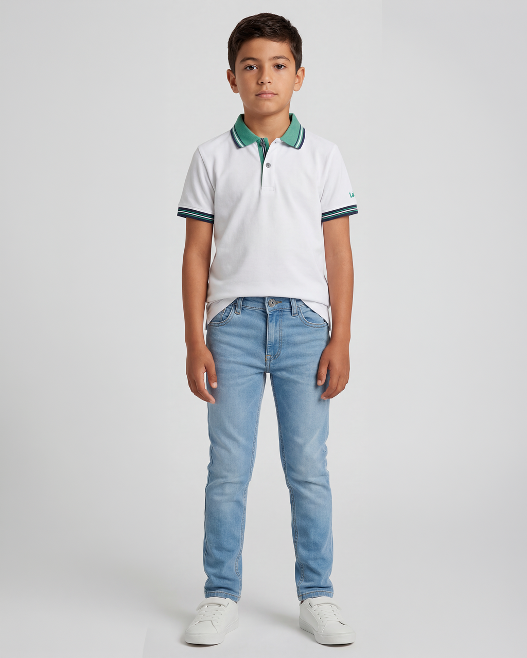Polo Branco - Verde