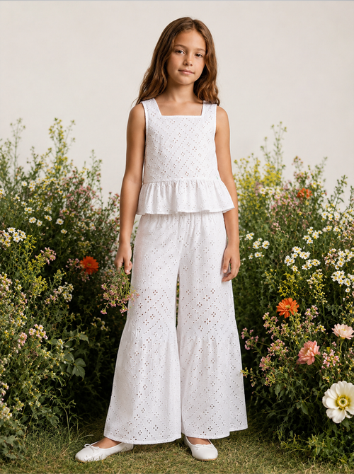 Calças Broderie